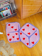 Load image into Gallery viewer, Pink Dice with Hearts Rug