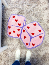 Load image into Gallery viewer, Pink Dice with Hearts Rug