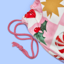 Load image into Gallery viewer, Kissmas Checkerboard Velvet Santa Sack