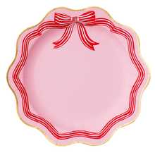 Load image into Gallery viewer, ELEGANT PINK PEPPERMINT BOW DINNER PLATES