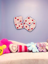 Load image into Gallery viewer, Pink Dice with Hearts Rug