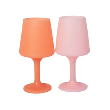 Load image into Gallery viewer, Porter Green Unbreakable Silicone Wine Glass Peach &amp; Petal