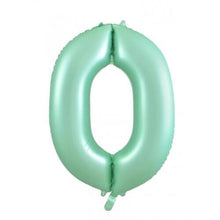 Load image into Gallery viewer, INFLATED Matte Pastel Mint Number Foil Balloon 86cm