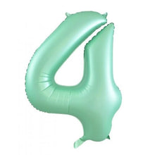 Load image into Gallery viewer, INFLATED Matte Pastel Mint Number Foil Balloon 86cm