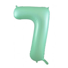 Load image into Gallery viewer, INFLATED Matte Pastel Mint Number Foil Balloon 86cm