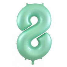 Load image into Gallery viewer, INFLATED Matte Pastel Mint Number Foil Balloon 86cm