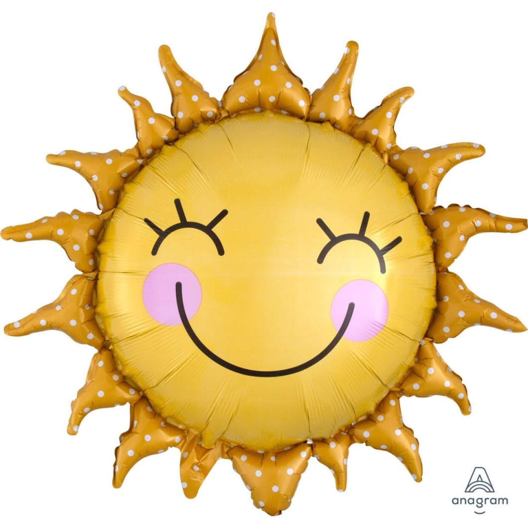 Inflated Smiley Sun Foil Balloon