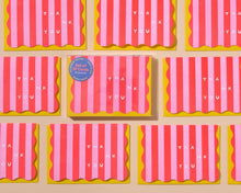 Load image into Gallery viewer, Stripes Letterpress Scalloped Thank You Card Set (10)