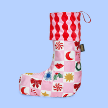 Load image into Gallery viewer, Kissmas Checkerboard Velvet Stocking