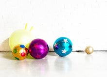 Load image into Gallery viewer, Inflatable Fabric Purple Balloon Ball with Pink Stars 30cm