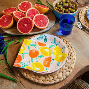Citrus Lemon Paper Plates (Pack 12)