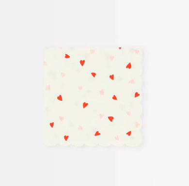Heart Pattern Small Napkins (Pack 16)