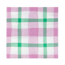 Load image into Gallery viewer, Lilac & Green Gingham Paper Napkins  (Pack 20)