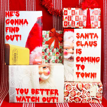 Load image into Gallery viewer, Creepy Santa Mixed Gift Wrapping Paper Set: Folded Flat Wrap