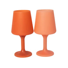Load image into Gallery viewer, Porter Green Unbreakable Silicone Wine Glass Terra &amp; Peach