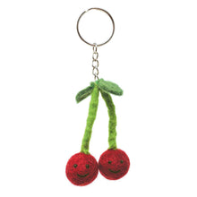 Load image into Gallery viewer, Felt Keychain - Cherries Felt Keyring