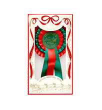 Load image into Gallery viewer, Nice List Member Christmas Rosette Badge Red/Green