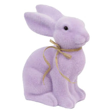 Load image into Gallery viewer, Flocked Lilac Easter Bunny Decoration Medium