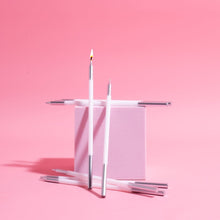 Load image into Gallery viewer, Silver Double Dipped Candles / White (Pk 12)
