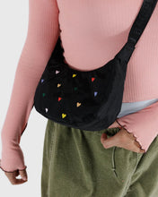 Load image into Gallery viewer, Baggu Small Nylon Crescent Bag Embroidered Hearts