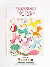 Load image into Gallery viewer, Rainbow Unicorns Temporary Tattoos