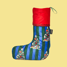 Load image into Gallery viewer, Christmas Tree Candy Stripe Velvet Stocking