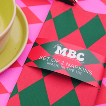 Load image into Gallery viewer, Red and Green Pattern Napkins (Set of 2)