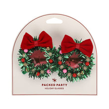 Load image into Gallery viewer, Fa La La Wreath Novelty Glasses