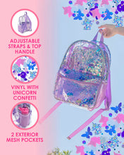 Load image into Gallery viewer, Party Like A Unicorn Confetti Clear Backpack