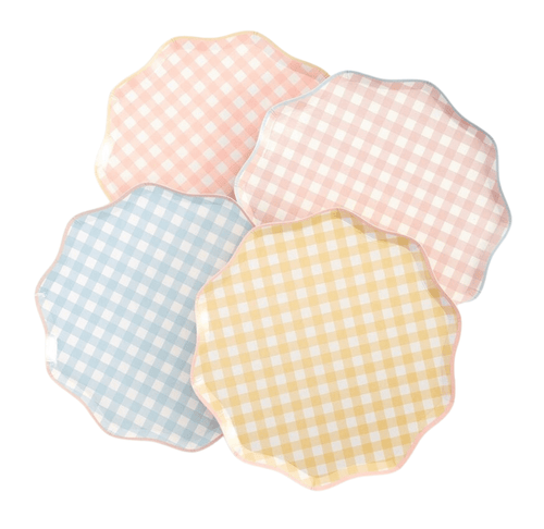 Gingham Plates Small (Pack 12)
