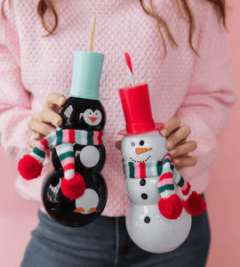 Packed Party Snowman Sipper Red * It Fits A BOTTLE OF WINE *