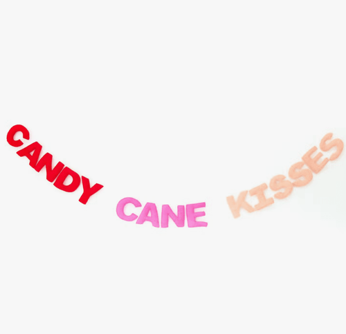 Felt Garland Candy Cane Kisses
