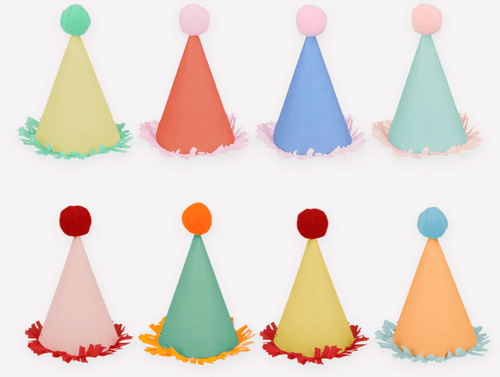 Mini Fringed Party Hats (Pack 8)