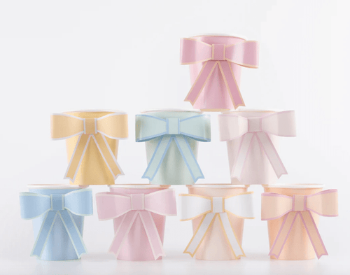 Pastel Bows Cups (Pack 8)