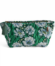 Load image into Gallery viewer, KIP & Co. Tumbling Flowers Green Velvet Toiletry Bag