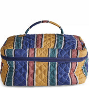 Load image into Gallery viewer, KIP & Co. Pinto Stripe Quilted Cotton Toiletry Case