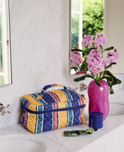 Load image into Gallery viewer, KIP & Co. Pinto Stripe Quilted Cotton Toiletry Case