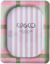 Load image into Gallery viewer, KIP & Co. Pistachio Tartan Oval Velvet Photo Frame