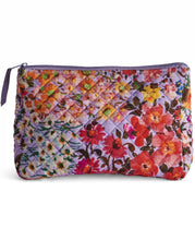 Load image into Gallery viewer, KIP & Co. Forever Floral Lilac Quilted Cotton Toiletry Purse One Size