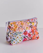 Load image into Gallery viewer, KIP & Co. Forever Floral Lilac Quilted Cotton Toiletry Purse One Size