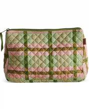 Load image into Gallery viewer, KIP & Co. Pistachio Tartan Quilted Cotton Toiletry Purse