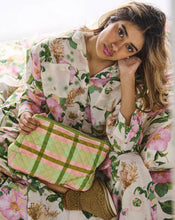 Load image into Gallery viewer, KIP & Co. Pistachio Tartan Quilted Cotton Toiletry Purse