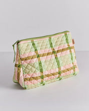 Load image into Gallery viewer, KIP & Co. Pistachio Tartan Quilted Cotton Toiletry Purse