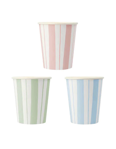 Ticking Stripe Cups (Pack 8)