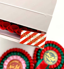 Load image into Gallery viewer, Nice List Member Christmas Rosette Badge Red/Green
