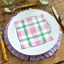 Load image into Gallery viewer, Lilac & Green Gingham Paper Napkins  (Pack 20)