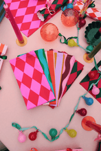 Load image into Gallery viewer, Red and Green Pattern Napkins (Set of 2)