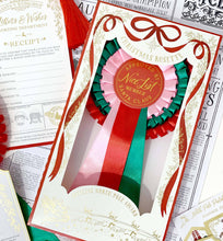 Load image into Gallery viewer, Nice List Member Christmas Rosette Badge Pink/Red