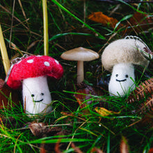 Load image into Gallery viewer, Felt Keychain - Brown Mushroom Keyring