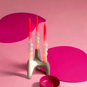Pink Stories Candles Dip Dye Swirl * Flamingo Wedding